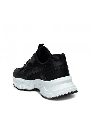 Queen Step 9953-25 Deri Anorak Anatomik Sneaker Siyah Beyaz 36-40