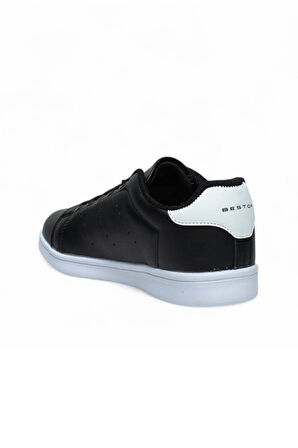 Best Of 041-25 Deri Anatomik Erkek Sneaker Siyah Beyaz 45-47