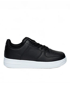 Best Of 042-25 Deri Anatomik Bağcıklı Sneaker Siyah Beyaz 36-40