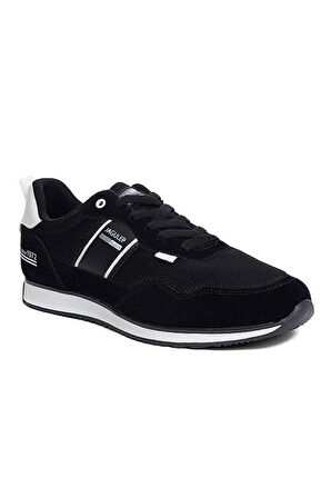 Jagulep Bugatti Deri Anorak Anatomik Erkek Sneaker Siyah Beyaz