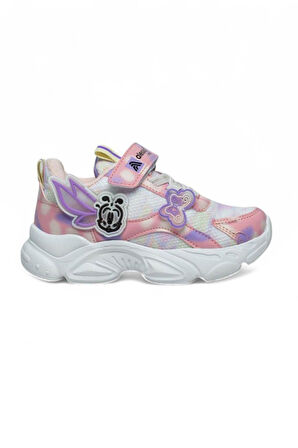 Alessio 034-25 Simli Kelebek Kız Çocuk Sneaker Pembe Beyaz 31-35