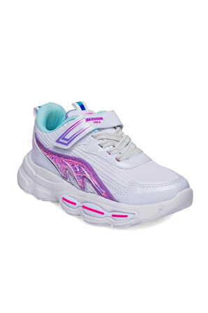 Alessio 010-25 Simli Maskotlu Kız Çocuk Sneaker Gümüş Beyaz 31-35