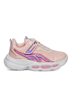 Alessio 010-25 Simli Maskotlu Kız Çocuk Sneaker Pudra Pembe 31-35