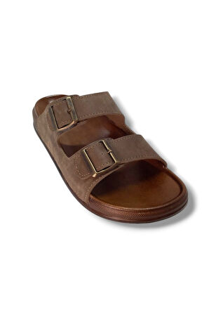 Witta 54201-25 Deri Çift Bant Anatomik Erkek Terlik