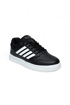 Best Of 074-25 Deri Slash Anatomik Erkek Sneaker Siyah Beyaz