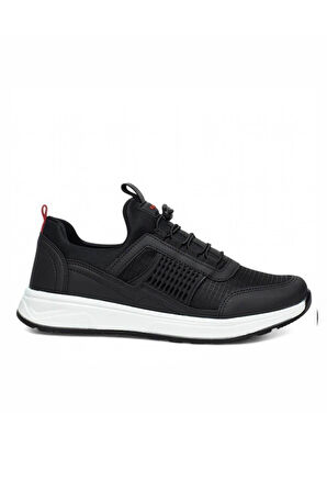 G-Class 6016-25 Deri Slip-On Anatomik Erkek Sneaker Siyah Beyaz