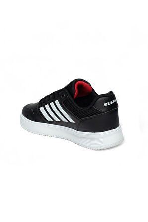 Best Of 074-25 Deri Slash Anatomik Sneaker Siyah Beyaz 36-40