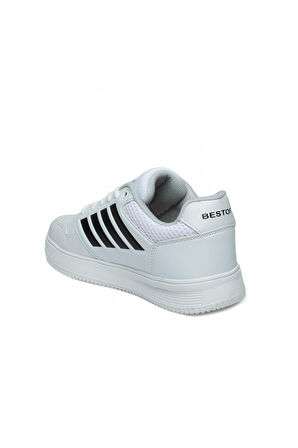 Best Of 074-25 Deri Slash Anatomik Erkek Sneaker Beyaz Siyah