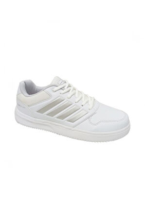 Best Of 074-25 Deri Slash Anatomik Erkek Sneaker Beyaz Gümüş
