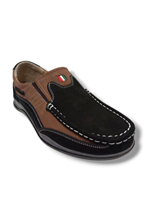 Master 1702-25 Hakiki Nubuk Deri Anatomik Casual Erkek Ayakkabı Kahve Vizon
