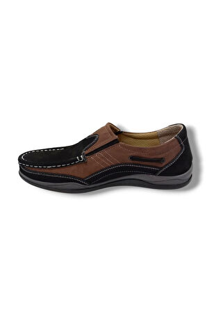 Master 1702-25 Hakiki Nubuk Deri Anatomik Casual Erkek Ayakkabı Kahve Vizon