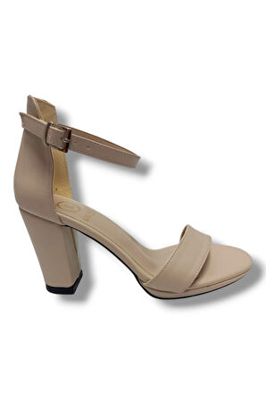 Kılınç 986-25 Deri Anatomik Tek Bant Yüksek Topuk Kadın Sandalet