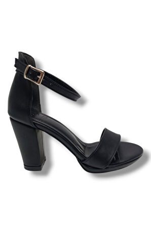 Kılınç 986-25 Deri Anatomik Tek Bant Yüksek Topuk Kadın Sandalet
