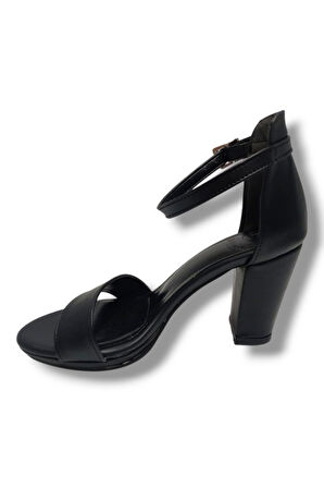 Kılınç 986-25 Deri Anatomik Tek Bant Yüksek Topuk Kadın Sandalet