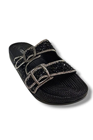 Pienn 20057-001 Anatomik Fashion Taşlı  Kadın Terlik
