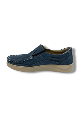 Master 1708-25 Hakiki Nubuk Deri Casual Erkek Ayakkabı Mavi Buz