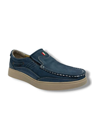 Master 1708-25 Hakiki Nubuk Deri Casual Erkek Ayakkabı Mavi Buz