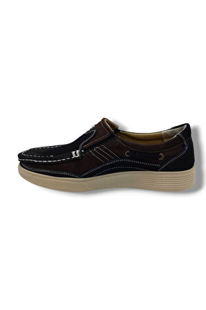 Master 1709-25 Hakiki Nubuk Deri Casual Erkek Ayakkabı Siyah Kahve Buz