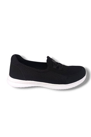 Black Sea 575-25 Anorak Slip On Anatomik Kadın Sneaker Siyah Beyaz