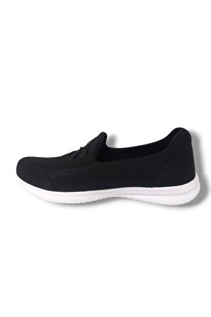 Black Sea 575-25 Anorak Slip On Anatomik Kadın Sneaker Siyah Beyaz