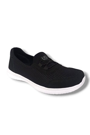Black Sea 575-25 Anorak Slip On Anatomik Kadın Sneaker Siyah Beyaz