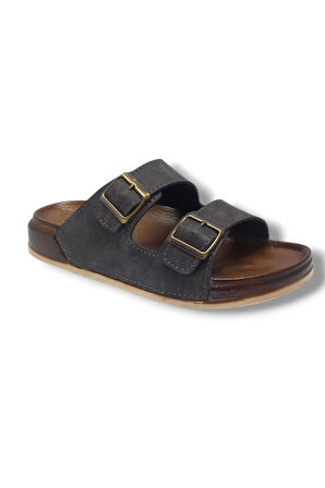 Witta 55201-25 Deri Çift Bant Anatomik Terlik 36-40