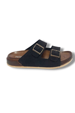 Witta 55201-25 Deri Çift Bant Anatomik Terlik 36-40