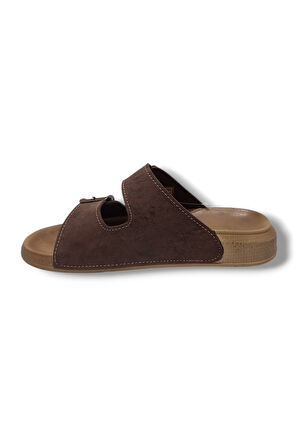 Gezer 16386-25 Deri Anatomik Cift Bant Erkek Terlik