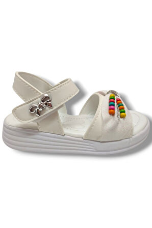 Butiqe 1809-25 Boncuk Taşli Anatomik Kız Çocuk Sandalet 21-25