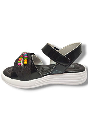 Butiqe 1809-25 Boncuk Taşli Anatomik Kız Çocuk Sandalet 31-35