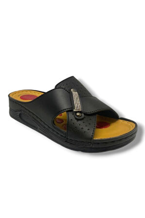 Serra 643-25 Anatomik Masaj Taban Çapraz Taşlı Kadın Terlik