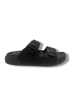 Parmi 24701-25 Mat Deri Anatomik Çift Bant Erkek Terlik