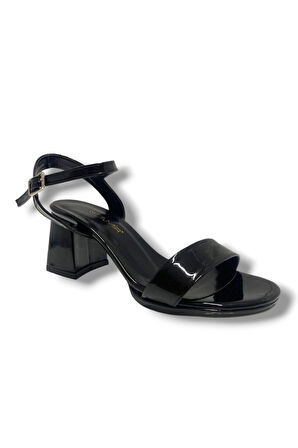 Aydemir 1441-25 Rugan Tek Bant Kalın Topuk Kadın Sandalet