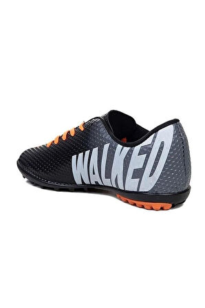 Walked 401-25 Erkek Halı Saha Krampon Siyah Turuncu