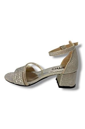 İremsu 8001-25 Simli Ayna Taşlı Kız Çocuk Sandalet 31-36