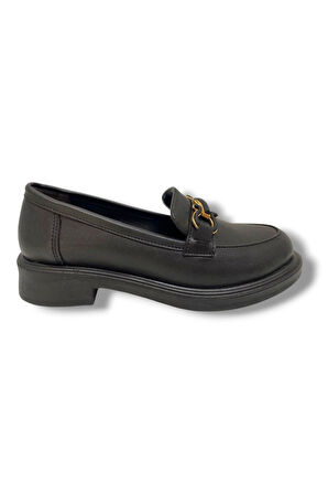 Fancy 129-25 Deri Anatomik Şerit Tokalı Loafer Kadın Ayakkabı