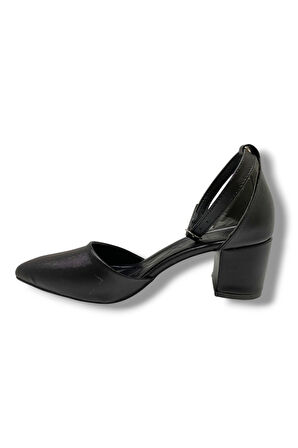 C-Shoes 104-25 Şanel Yanları Açık Kalın Topuk Kadın Ayakkabı
