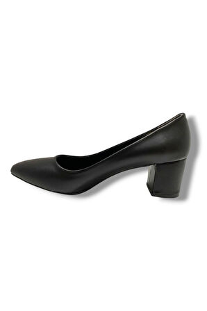 C-Shoes CV100-25 Deri Sivri Burun Kalın Topuklu Kadın Ayakkabı 41-42