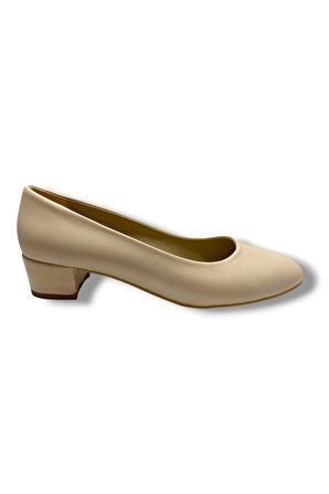 C-Shoes TR30-25 Deri Oval Burun Kalın Topuklu Kadın Ayakkabı 41-42