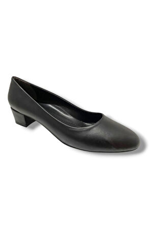 C-Shoes TR30-25 Deri Oval Burun Kalın Topuklu Kadın Ayakkabı 41-42