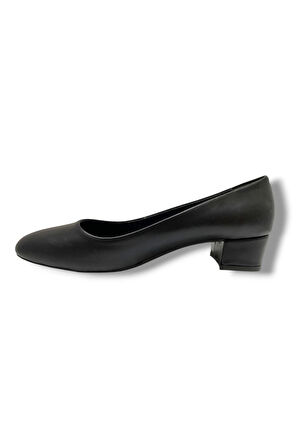 C-Shoes TR30-25 Deri Oval Burun Kalın Topuklu Kadın Ayakkabı 41-42