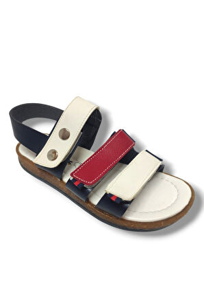 Şiringenç 1507-20 Anatomik 3 Çirt Bant Erkek Çocuk Sandalet Lacivert Kırmızı 31-36