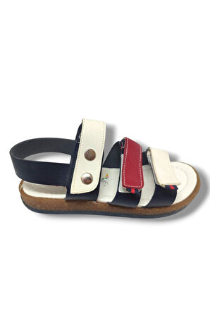 Şiringenç 1507-20 Anatomik 3 Çirt Bant Erkek Çocuk Sandalet Lacivert Kırmızı 31-36