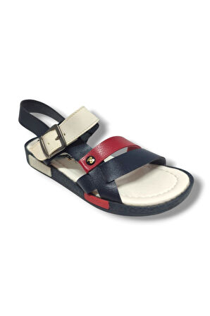 Şiringenç 1519-20 Anatomik Çirt Bant Erkek Çocuk Sandalet Lacivert Kırmizi