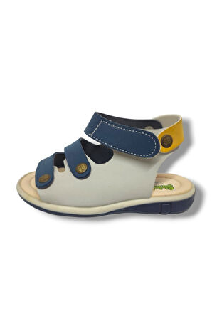 Şirinbebe 1557-20 Anatomik Tek Cirtli Erkek Çocuk Sandalet Lacivert Gri 21-25