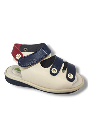 Şirinbebe 1552-20 Anatomik Tek Cirtli Erkek Çocuk Sandalet Lacivert Kırmızı 21-25