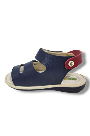 Şirinbebe 1552-20 Anatomik Tek Cirtli Erkek Çocuk Sandalet Lacivert Kırmızı 21-25
