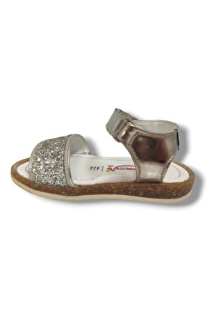 Wendy 1171-20 Simli Tek Çırtli Kız Çocuk Sandalet Gümüş 21-25