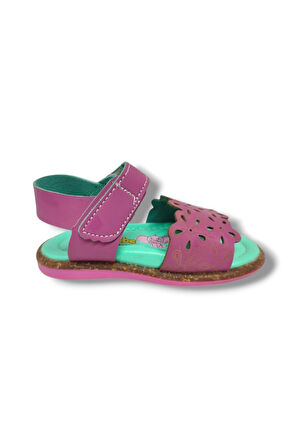 Şiringenç 1583-20 Anatomik Çiçek Desenli Kız Çocuk Sandalet Pembe 18-20