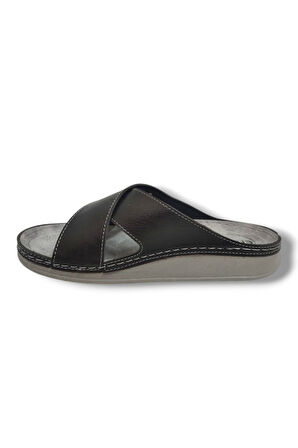 Enova M224-0102-25 Deri Anatomik Çapraz Bant Erkek Terlik